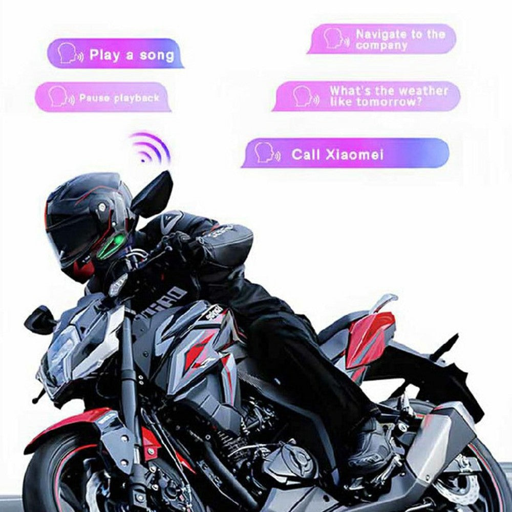 S7 Helmet Bluetooth-compatible Headset Soft Microphone IP67 Waterproof Noise Cancelling Motorcycle Intercom Earphone for Riding (No Memory Card)- Black