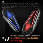 S7 Helmet Bluetooth-compatible Headset Hard Microphone IP67 Waterproof Noise Cancelling Motorcycle Intercom Earphone for Riding (No Memory Card)- Black