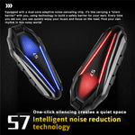 S7 Helmet Bluetooth-compatible Headset Switchable Soft and Hard Microphone IP67 Waterproof Noise Cancelling Motorcycle Intercom Earphone for Riding (No Memory Card)- Black