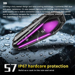 S7 Helmet Bluetooth-compatible Headset Switchable Soft and Hard Microphone IP67 Waterproof Noise Cancelling Motorcycle Intercom Earphone for Riding (No Memory Card)- Black