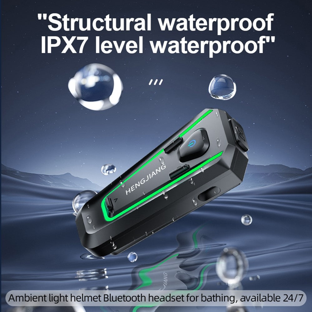 HENGJIANG A1 Motorcycle Helmet Earbuds with Soft Mic Bluetooth-compatible IPX7 Waterproof Headset (No Memory Card)