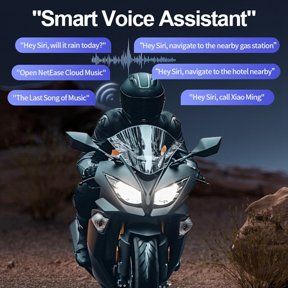 HENGJIANG A1 Motorcycle Helmet Earbuds with Soft Mic Bluetooth-compatible IPX7 Waterproof Headset (No Memory Card)