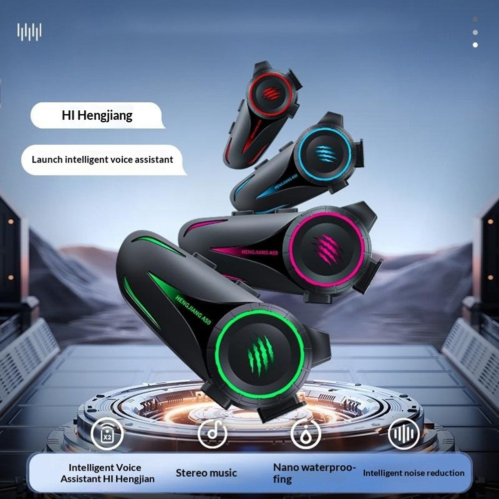 HENGJIANG A50 Waterproof 3D Surround Sound Bluetooth-compatible Motorcycle Helmet Headset with Soft Mic (without Memory)