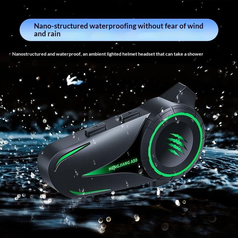 HENGJIANG A50 Waterproof 3D Surround Sound Bluetooth-compatible Motorcycle Helmet Headset with Soft Mic (without Memory)