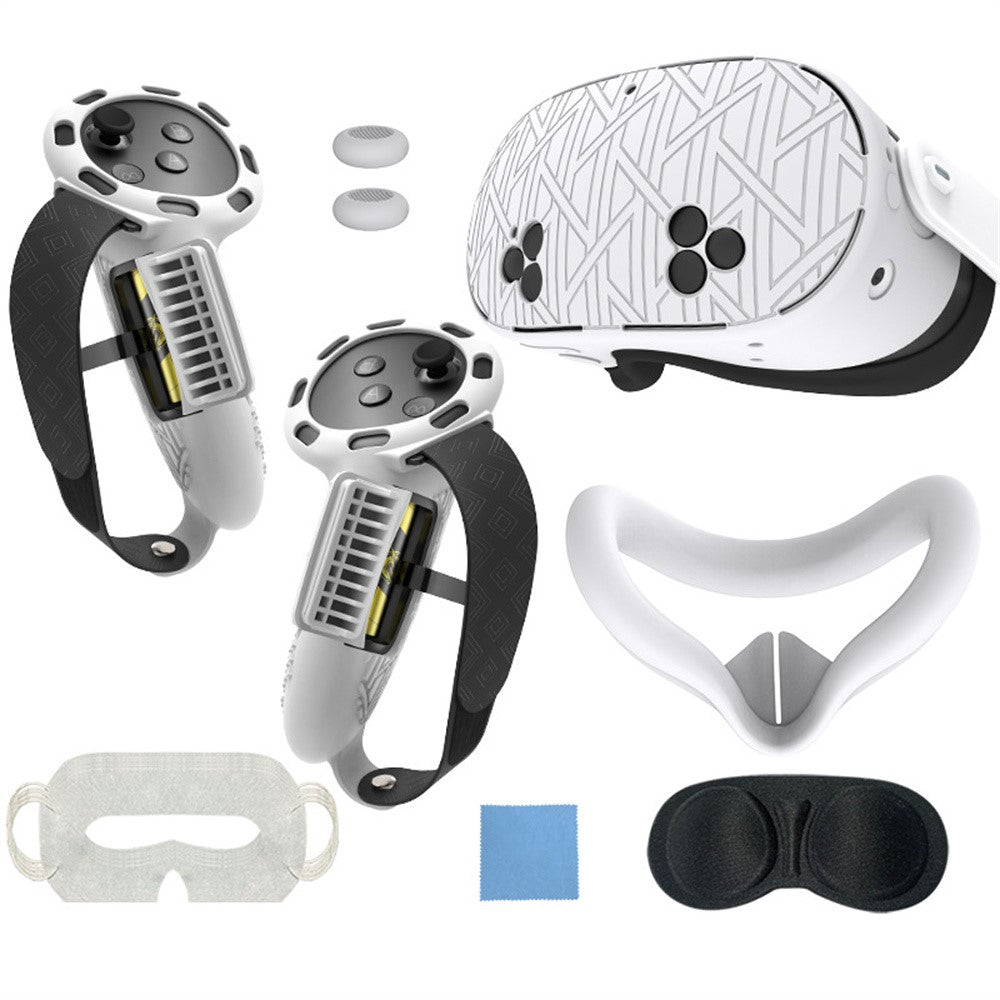 7 stk. Beskyttende silikone-etuisæt til Meta Quest 3S VR-headsetcontroller med anti-fald, stødabsorberende Wavepoint-design