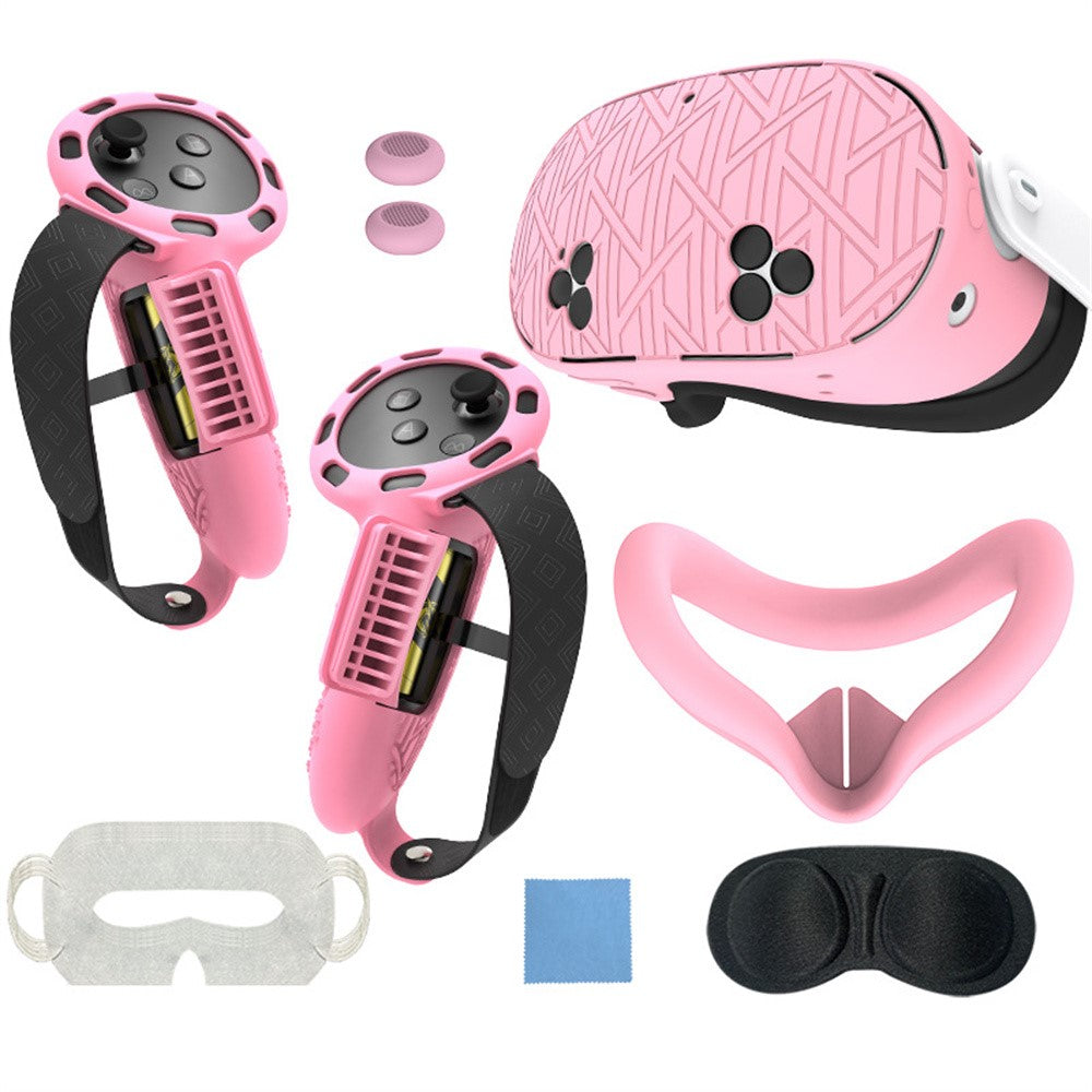 7 stk. Beskyttende silikone-etuisæt til Meta Quest 3S VR-headsetcontroller med anti-fald, stødabsorberende Wavepoint-design