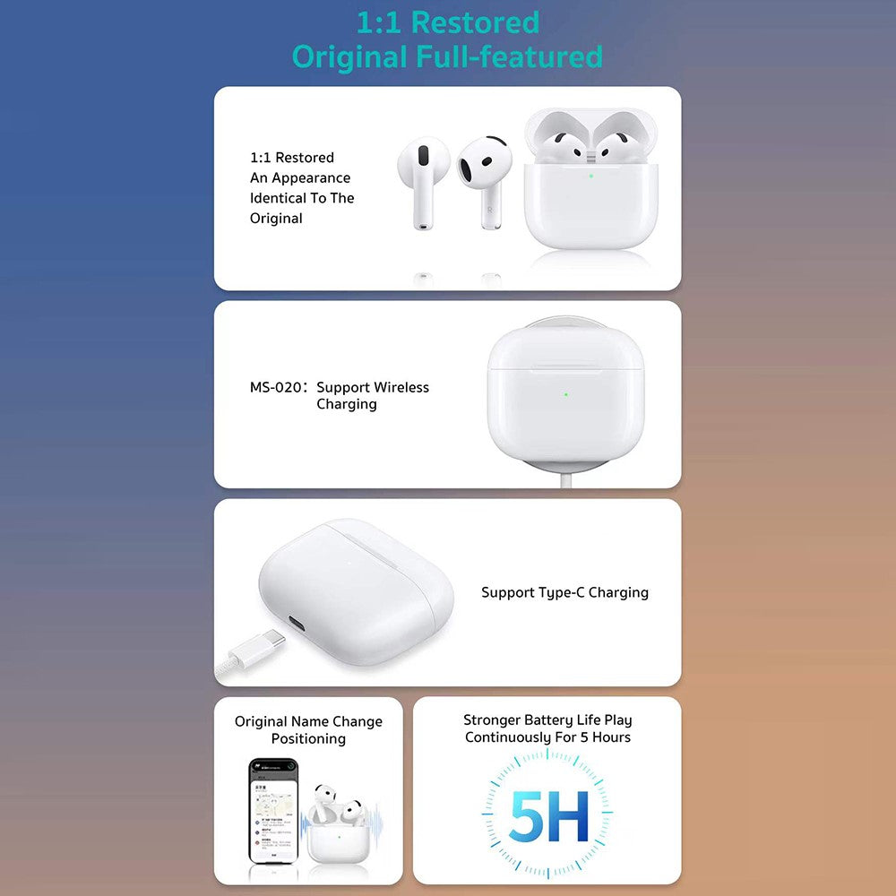 COTECI N4 Bluetooth-compatible Earbuds ANC Wireless Charging In-ear Detection TWS Earphones