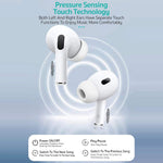COTECI Smart Pods Pro2 TWS Bluetooth-compatible Earbuds Noise Cancelling USB-C Charging Earphones for Music