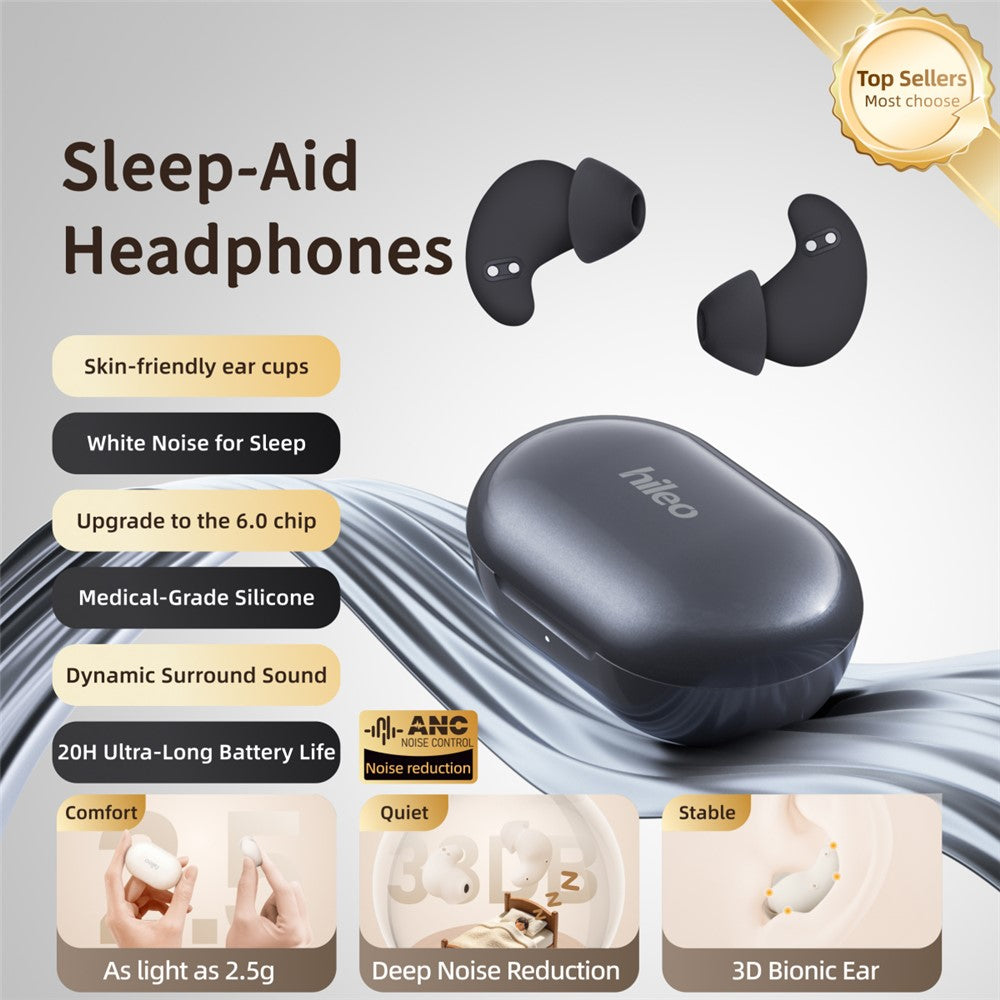 HILEO Hi20 White Noise Sleep Earbuds ANC Noise Cancelling Bluetooth-compatible TWS Earbuds