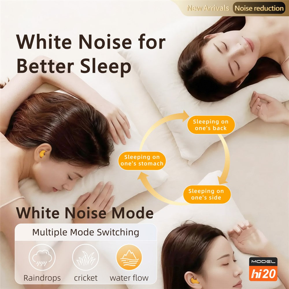 HILEO Hi20 White Noise Sleep Earbuds ANC Noise Cancelling Bluetooth-compatible TWS Earbuds