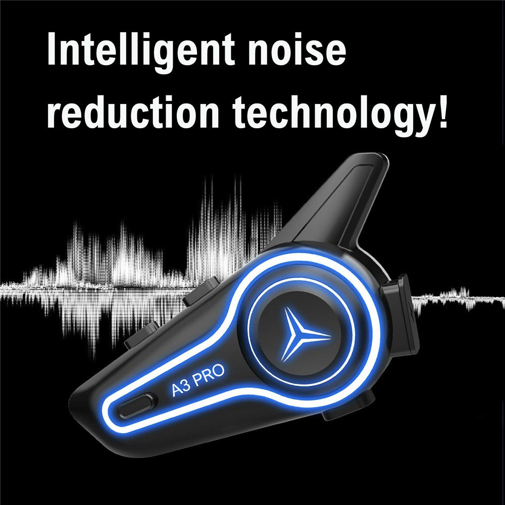 A3 PRO Helmet Bluetooth-compatible Earphones with Soft Mic Motorcycle Waterproof Wireless Headset for Delivery Riders (No Memory Card)