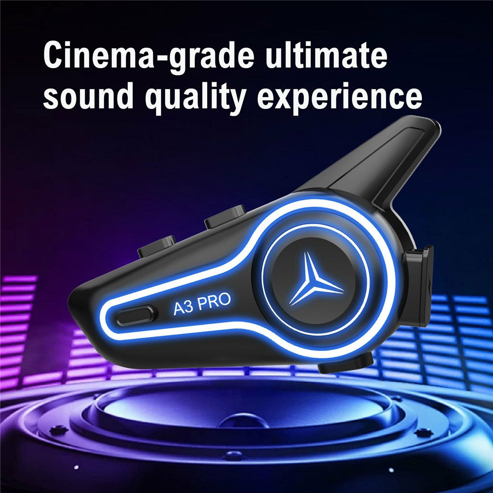 A3 PRO Helmet Bluetooth-compatible Earphones with Soft Mic Motorcycle Waterproof Wireless Headset for Delivery Riders (No Memory Card)