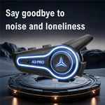 A3 PRO Helmet Bluetooth-compatible Earphones with Soft Mic Motorcycle Waterproof Wireless Headset for Delivery Riders (No Memory Card)