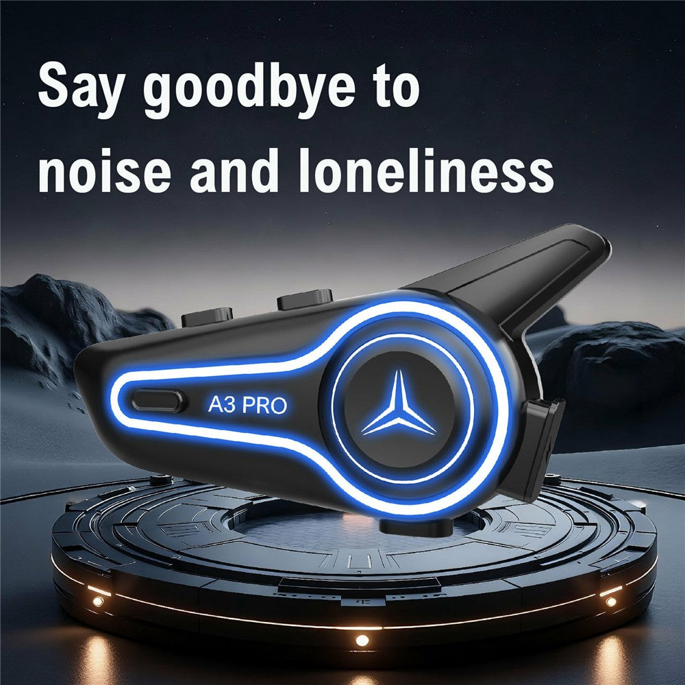 A3 PRO Helmet Bluetooth-compatible Earphones with Soft Mic Motorcycle Waterproof Wireless Headset for Delivery Riders (No Memory Card)