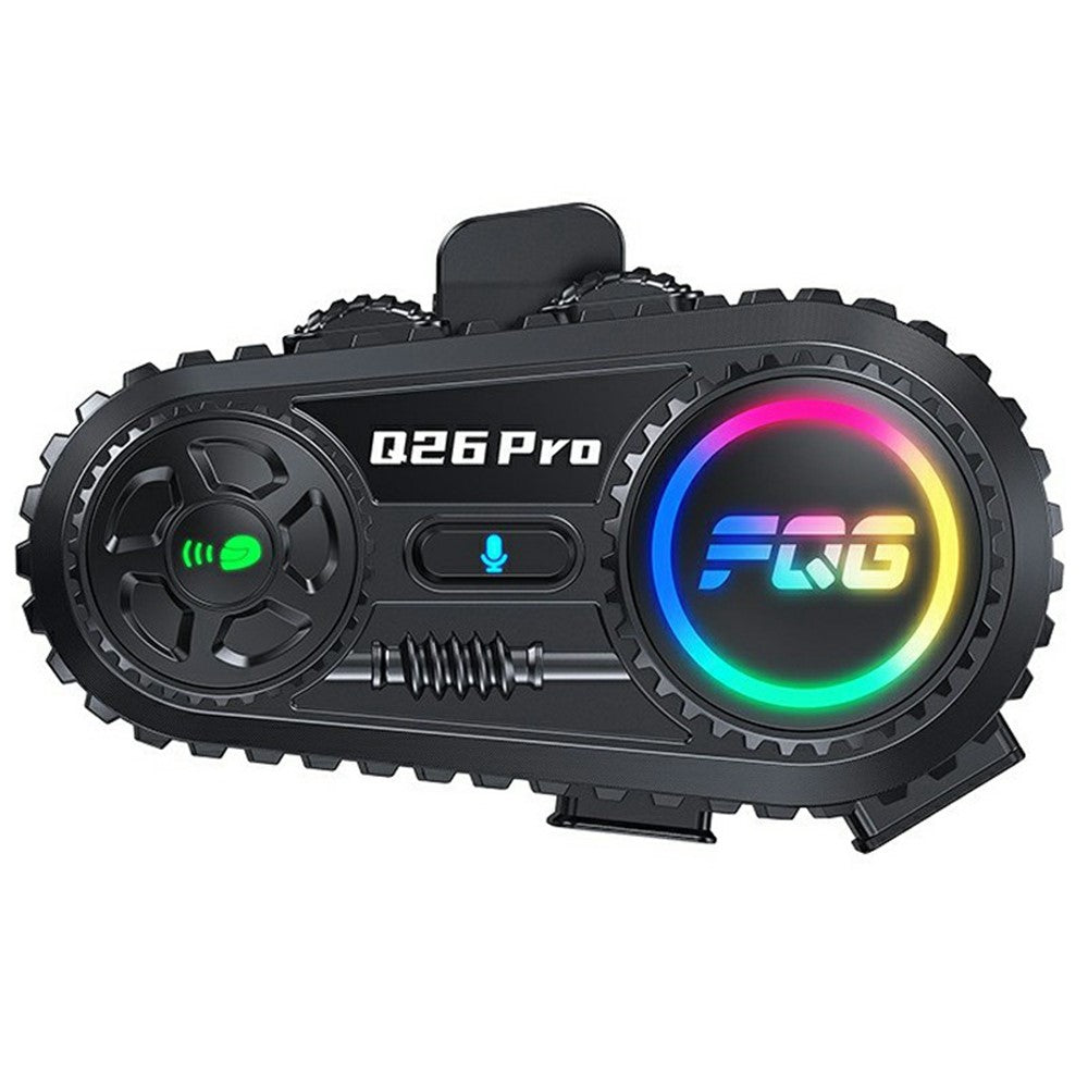 Q26 Pro Hjelm Bluetooth-kompatibel Intercom Headset med 2-i-1 Blød og Hård Mikrofon 500m Rækkevidde Støjreduktion Vandtæt Høretelefon til Motorcykel (Intet Hukommelseskort)