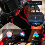 Q26 Pro Hjelm Bluetooth-kompatibel Intercom Headset med 2-i-1 Blød og Hård Mikrofon 500m Rækkevidde Støjreduktion Vandtæt Høretelefon til Motorcykel (Intet Hukommelseskort)