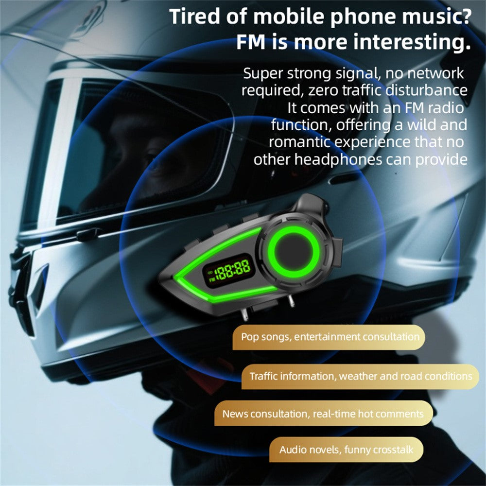 Y100 Motorcykelhjelm Headset med blød mikrofon, IP65 vandtæt Bluetooth-kompatibel trådløse øretelefoner til kørsel