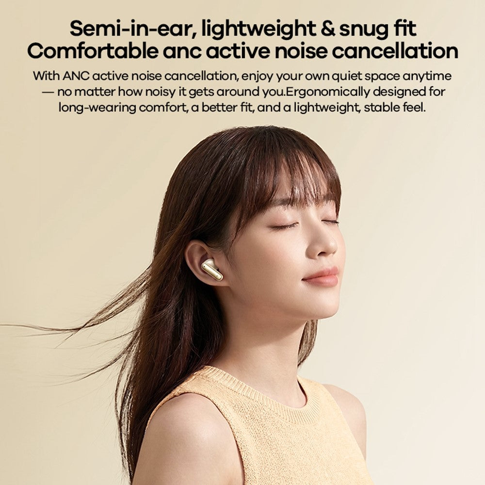 REMAX TWS-27 Trådlösa Semi-In-Ear-hörlurar med 6 mikrofoner, hybrid ANC, brusreducering vid samtal, batteritid 24 timmar