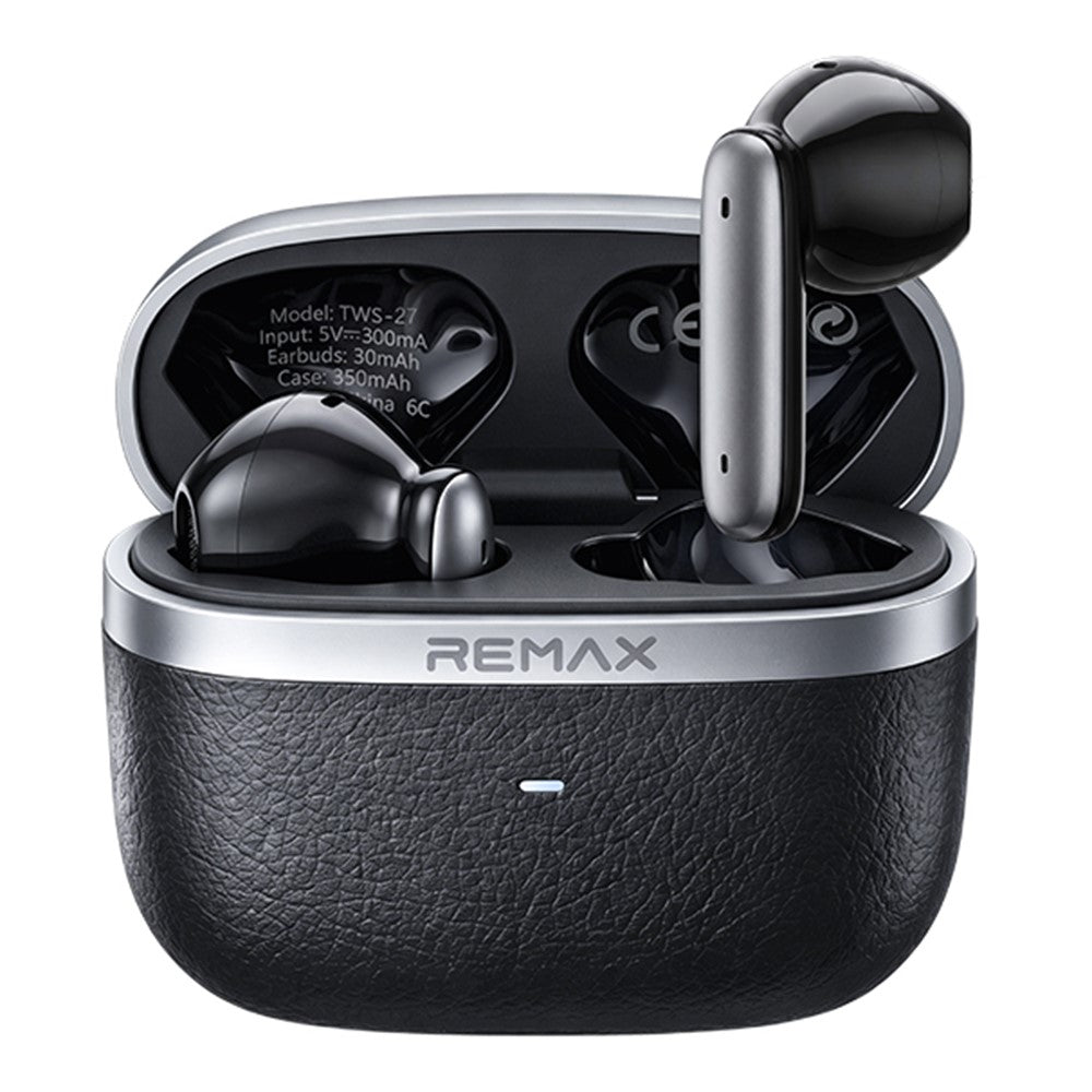 REMAX TWS-27 Trådlösa Semi-In-Ear-hörlurar med 6 mikrofoner, hybrid ANC, brusreducering vid samtal, batteritid 24 timmar