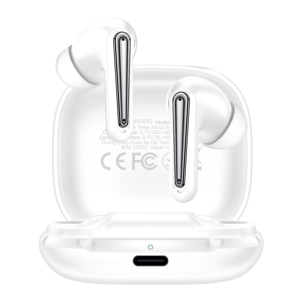 YESIDO TWS45 Bluetooth-compatible 6.0 In-Ear Earbuds with 4Pcs Silicon Microphones ANC ENC Dual Noise Cancelling Earphones