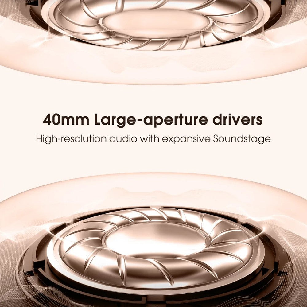 LDNIO H02 Bluetooth-kompatible 5.4 hovedtelefoner 49 timers batterilevetid 40 mm driver Over-Ear trådløst headset til gaming og musik