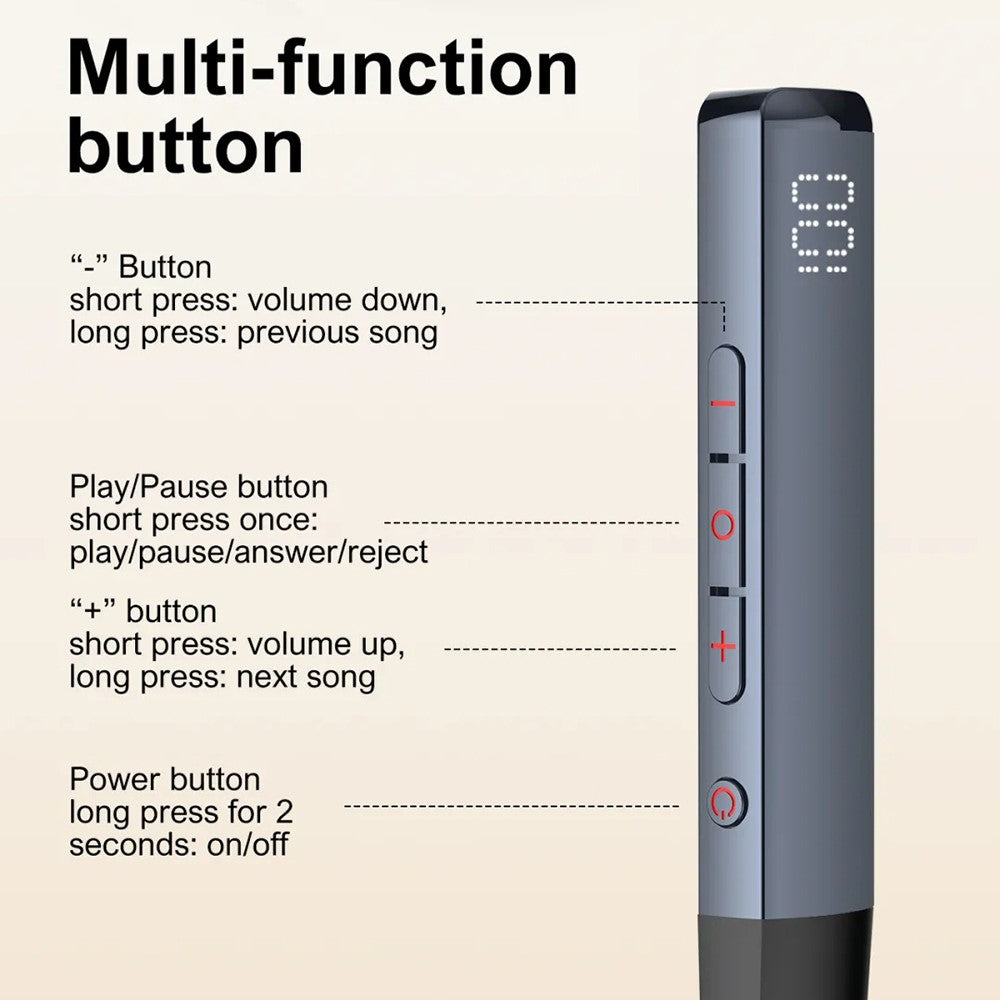 LDNIO N01 Nackband Bluetooth-kompatibla In-Ear-hörlurar 13 mm HiFi 50 timmars batteritid Typ-C trådlöst headset för sport