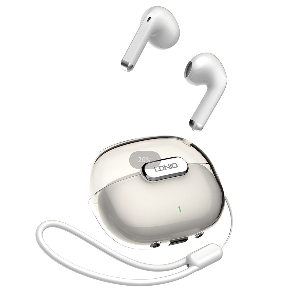 LDNIO T03 TWS Bluetooth-compatible 5.3 Earbuds Semi-In-Ear Hi-Fi 13mm Driver 20-Hour Battery Translucent Design Headset