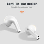 LDNIO T03 TWS Bluetooth-compatible 5.3 Earbuds Semi-In-Ear Hi-Fi 13mm Driver 20-Hour Battery Translucent Design Headset