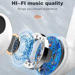 LDNIO T03 TWS Bluetooth-compatible 5.3 Earbuds Semi-In-Ear Hi-Fi 13mm Driver 20-Hour Battery Translucent Design Headset