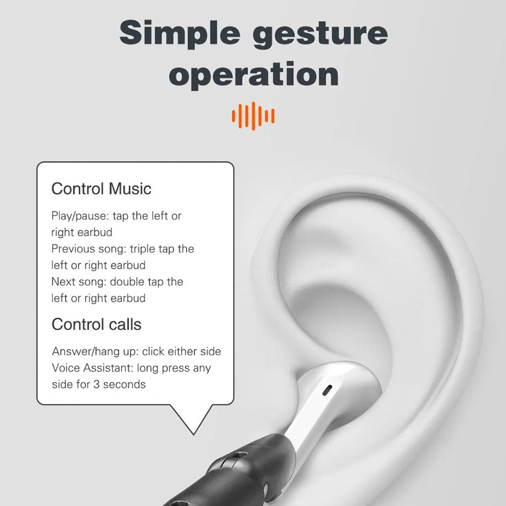 LDNIO T03 TWS Bluetooth-compatible 5.3 Earbuds Semi-In-Ear Hi-Fi 13mm Driver 20-Hour Battery Translucent Design Headset
