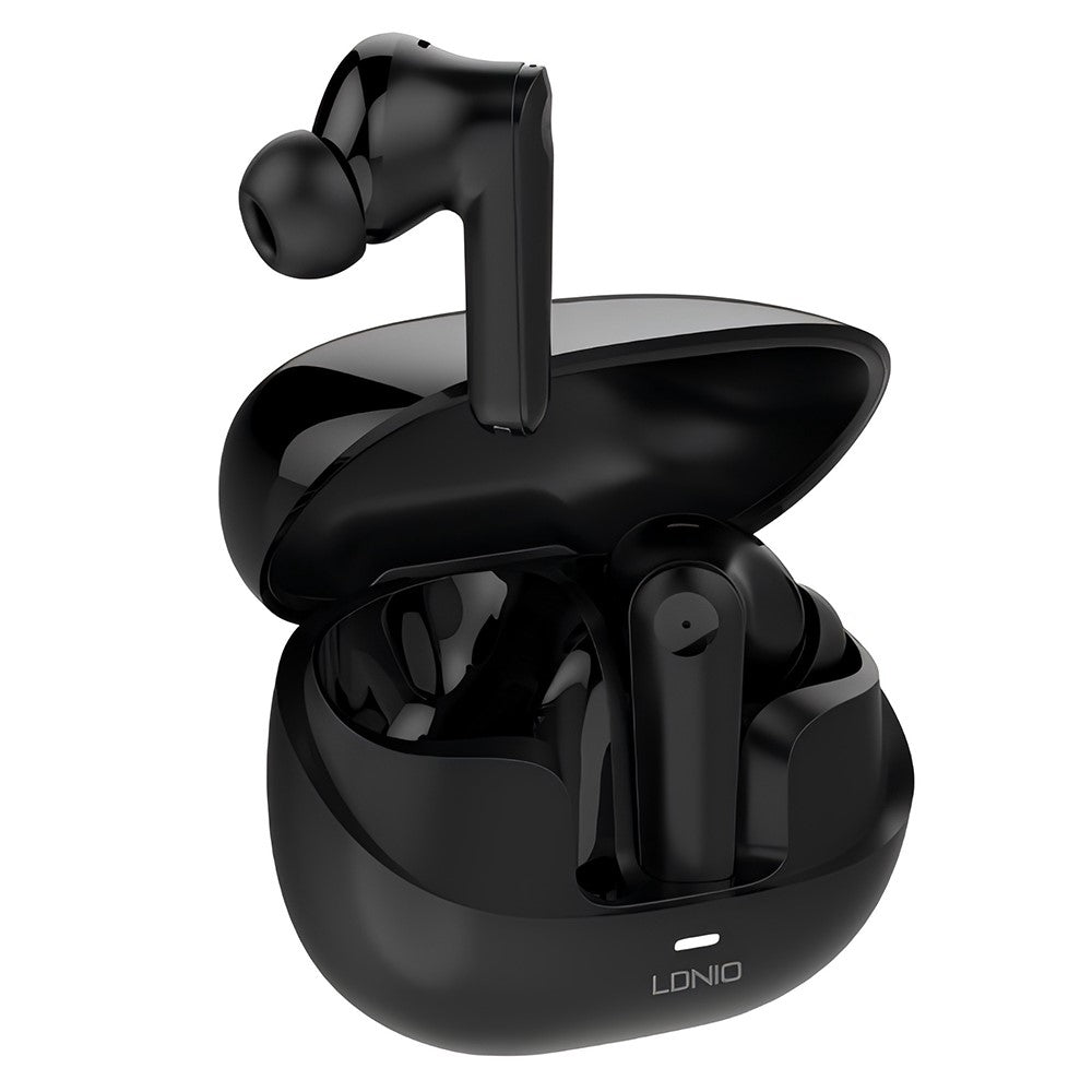 LDNIO T05 Bluetooth-kompatibla 5.3-hörlurar med adaptiv brusreducering och 30 timmars speltid för HiFi-hörlurar i örat