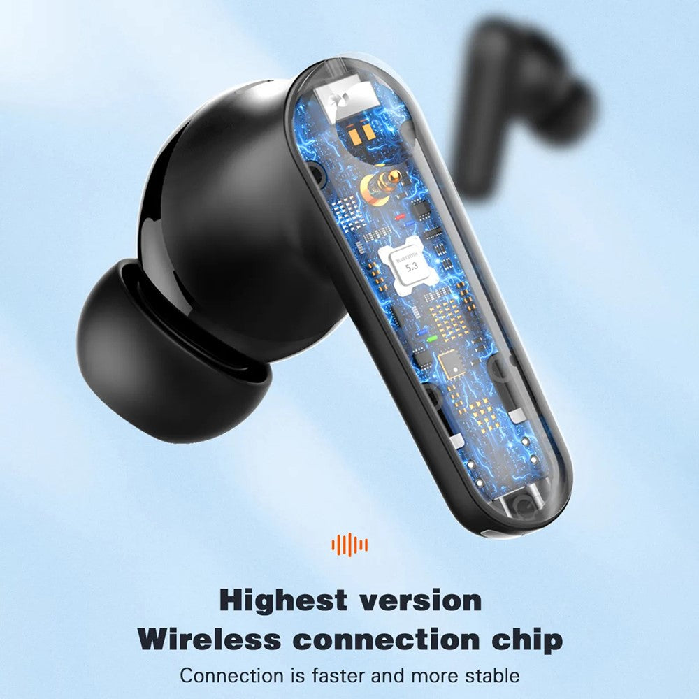 LDNIO T05 Bluetooth-kompatibla 5.3-hörlurar med adaptiv brusreducering och 30 timmars speltid för HiFi-hörlurar i örat