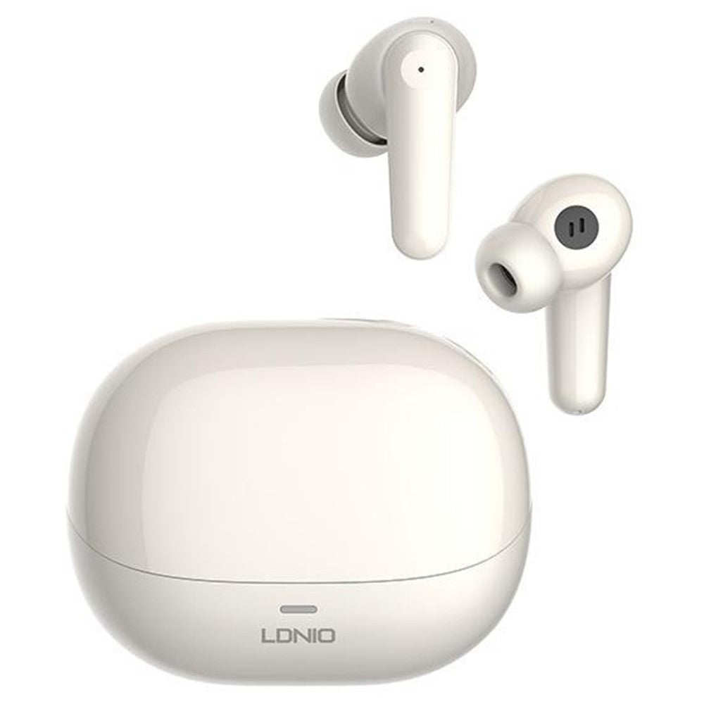 LDNIO T05 Bluetooth-kompatibla 5.3-hörlurar med adaptiv brusreducering och 30 timmars speltid för HiFi-hörlurar i örat