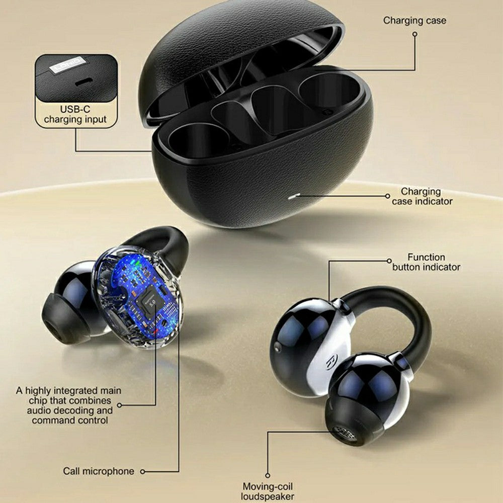 LDNIO T16 OWS Open Ear Clip Bluetooth-compatible Earbuds 12mm Driver Wireless Earbuds for Sports
