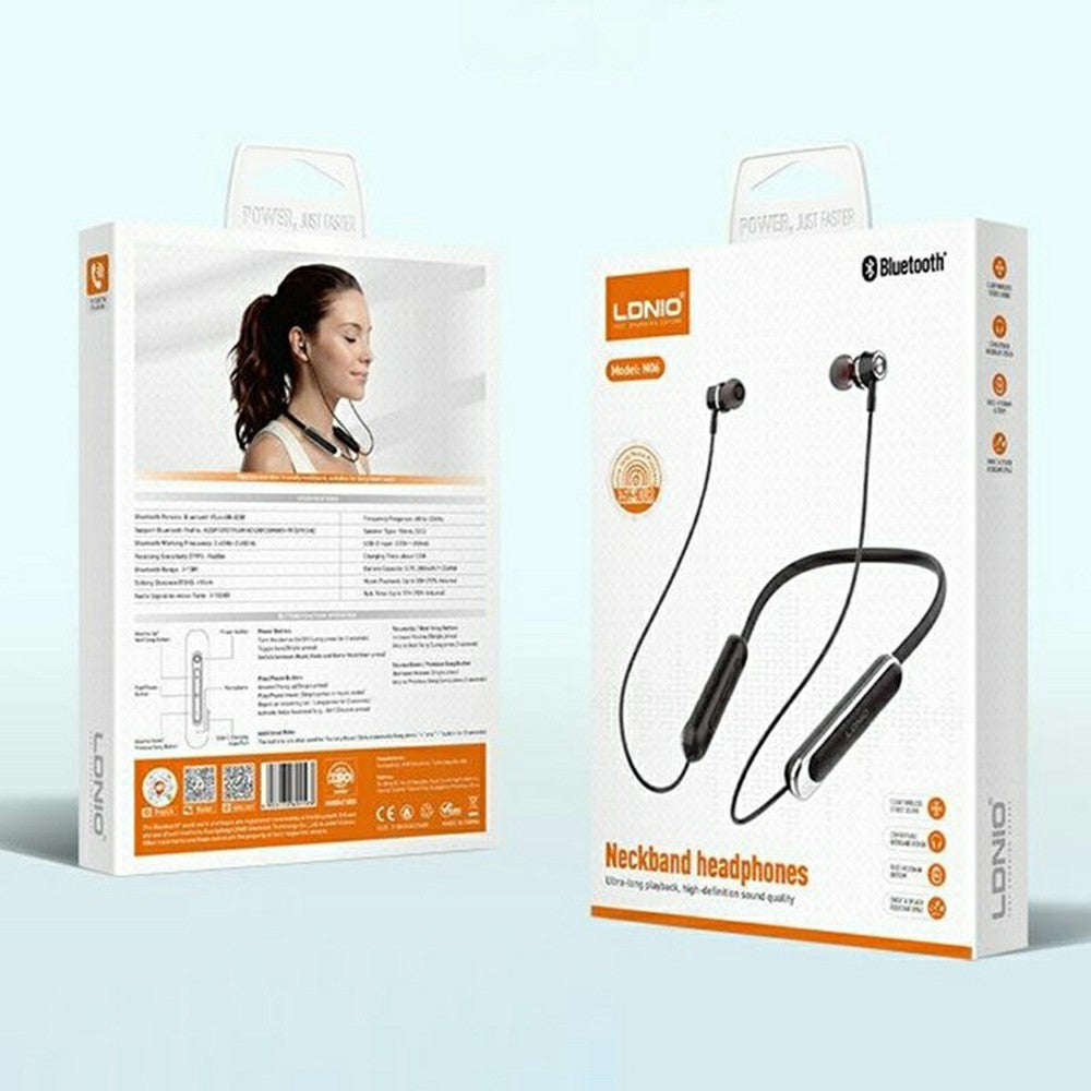 LDNIO N06 Nackbands-kompatibla Bluetooth-hörlurar 10 mm Driver In-ear Sporthörlurar