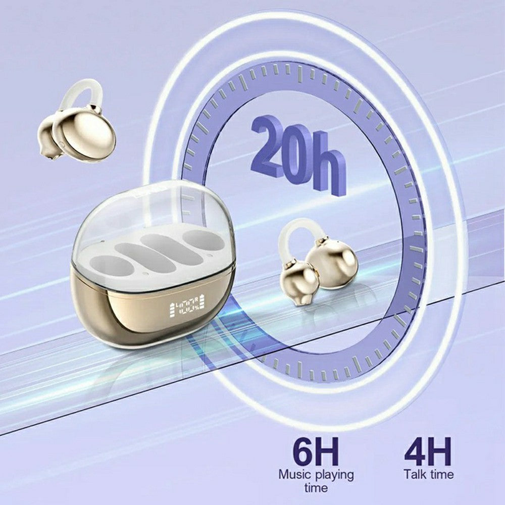 LDNIO T09 Bone Conduction Open Ear Clip Bluetooth 5.4 Høretelefoner 20-timers Afspilningstid Retningsbestemt Lyd Høretelefoner til Sport