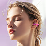 X22 OWS Open Ear Clip-On Earbuds Bluetooth-compatible 5.4 Wireless Earbuds with Purse Style Charging Case for Women