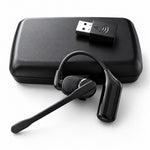 Støjreducerende Mono Bluetooth-kompatible 6.0 Høretelefoner med Roterende Mikrofon, Erhvervshøretelefoner med Trådløs Adapter