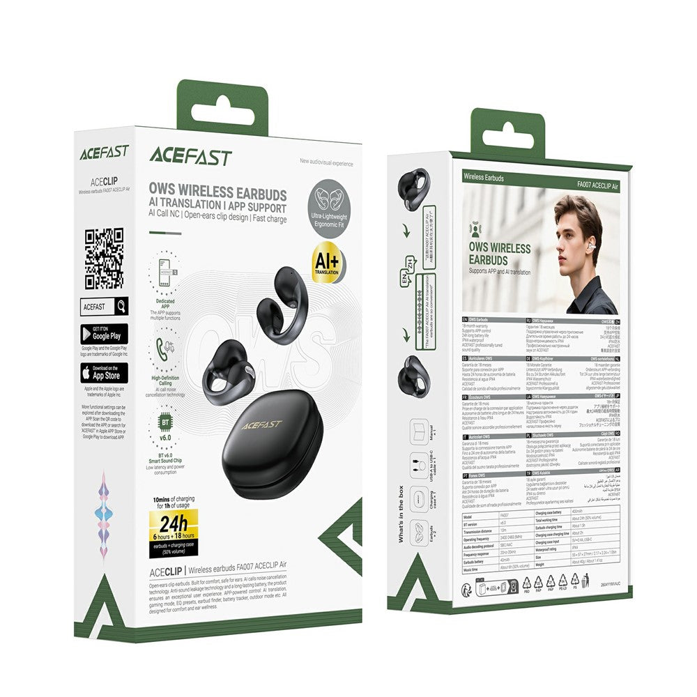ACEFAST FA007 ACECLIP Air Wireless Earbuds Open-Ear Clip Bluetooth-compatible 6.0 AI Call Earphones