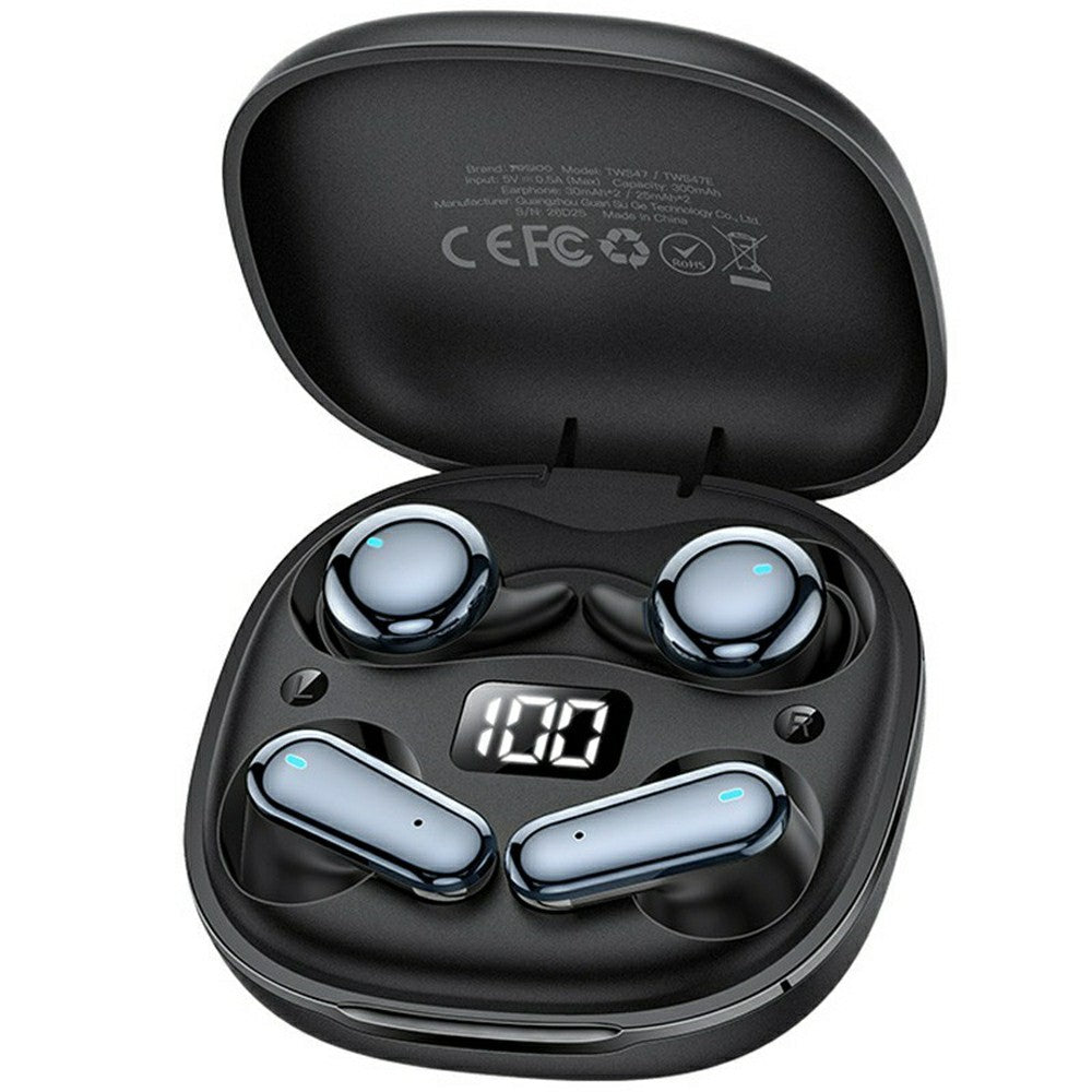 YESIDO TWS47 2-i-1 In-Ear och Semi-In-Ear TWS Bluetooth-kompatibla hörlurar med LED-batteridisplay