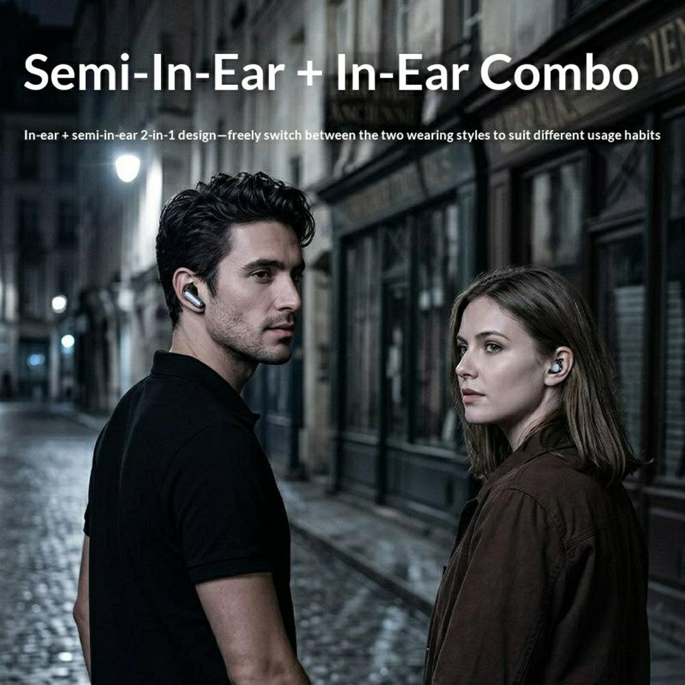 YESIDO TWS47 2 in 1 In-Ear and Semi-In-Ear TWS Bluetooth-compatible Earbuds with LED Battery Display