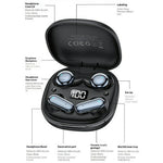 YESIDO TWS47 2 in 1 In-Ear and Semi-In-Ear TWS Bluetooth-compatible Earbuds with LED Battery Display