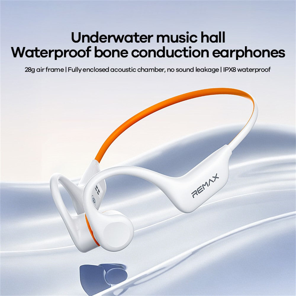 REMAX RB-S21 Bone Conduction-høretelefoner IPX8 Vandtætte Bluetooth-kompatible V6.0 OWS-høretelefoner
