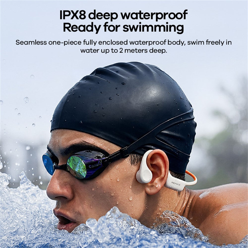 REMAX RB-S21 Bone Conduction-høretelefoner IPX8 Vandtætte Bluetooth-kompatible V6.0 OWS-høretelefoner