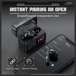 ONIKUMA TX602 Tri-Mode Bluetooth-compatible Gaming Earbuds ANC+ENC Noise Reduction with OLED Display Charging Case