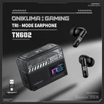 ONIKUMA TX602 Tri-Mode Bluetooth-compatible Gaming Earbuds ANC+ENC Noise Reduction with OLED Display Charging Case