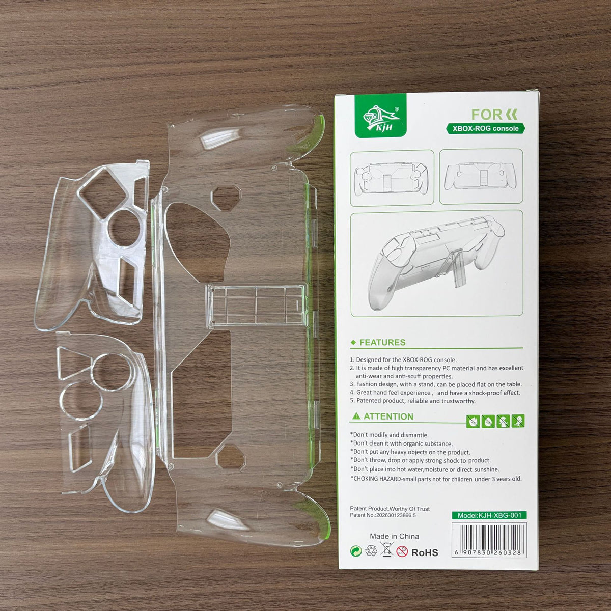 KJH-XBG-001 for Asus ROG Xbox Ally (2025)/Ally X (2025) Crystal Clear PC Hard Shell Case with Kickstand