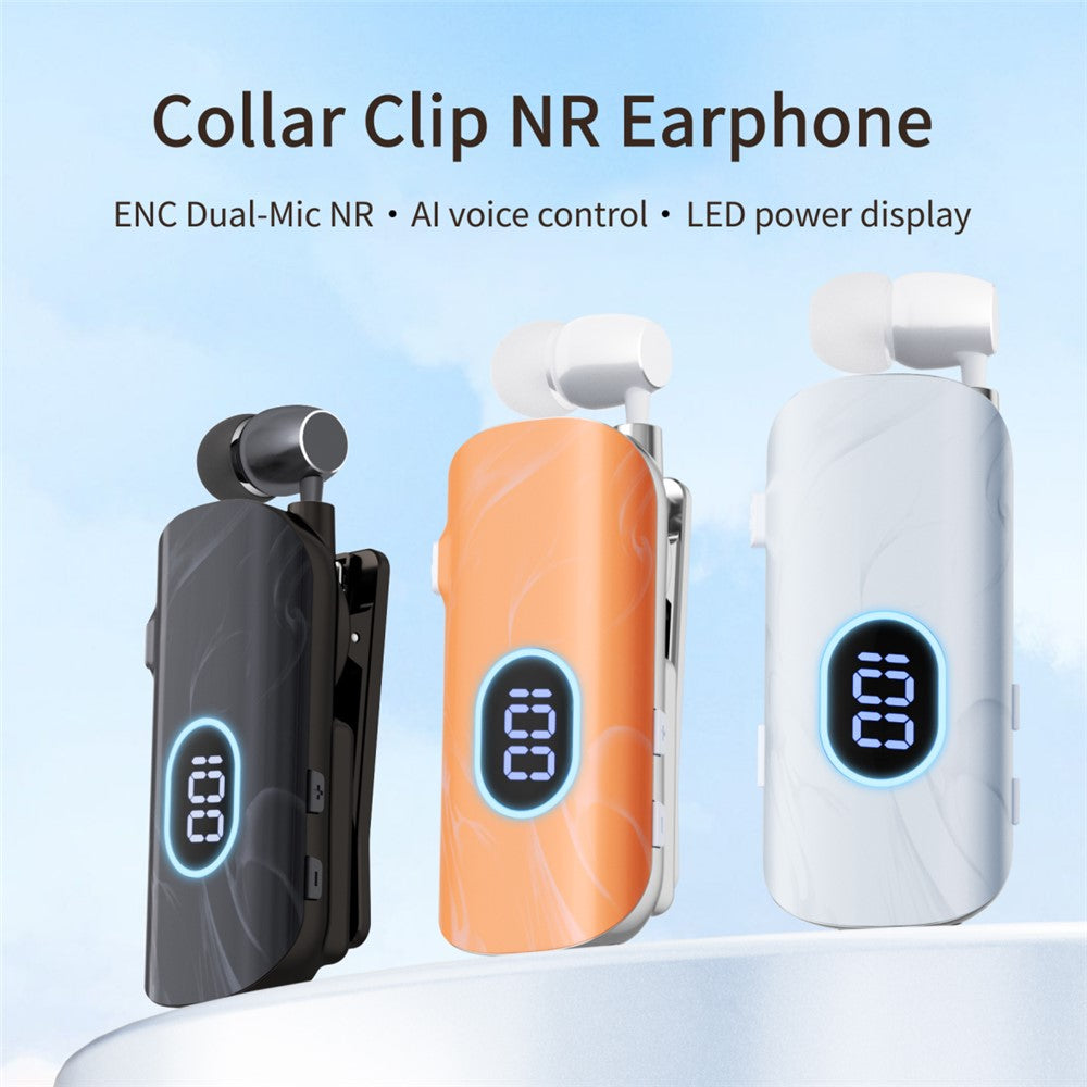 K93 Clip-on Bluetooth-kompatible høretelefoner Digitalt display ENC Støjreduktion Hurtig opladning