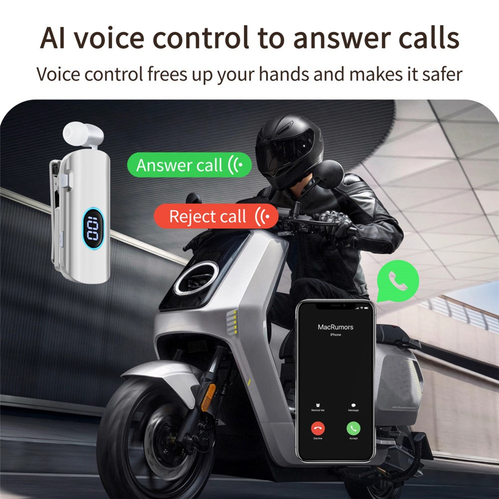 K93 Clip-on Bluetooth-kompatible høretelefoner Digitalt display ENC Støjreduktion Hurtig opladning