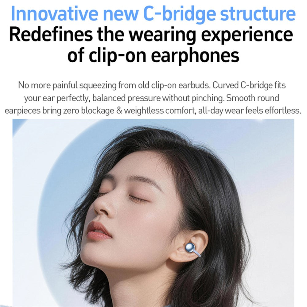 WEKOME WS-38 Clip-On Wireless Earbuds Bluetooth-compatible 6.0 Earphone 30H Playtime